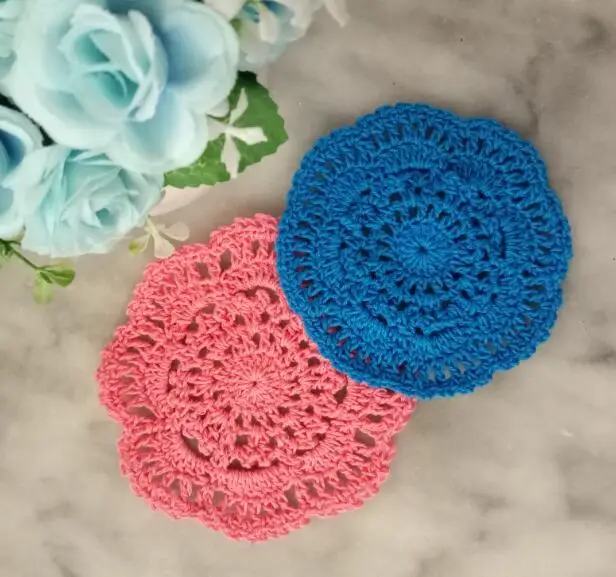 10 см круглая винтажная вязаная крючком столовая подставка Рождественская