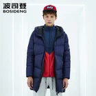 BOSIDENG мужской длинный гусиный пуховик Куртка с капюшоном зимняя пуховая серия Модный водонепроницаемый теплый пуховик B80141107