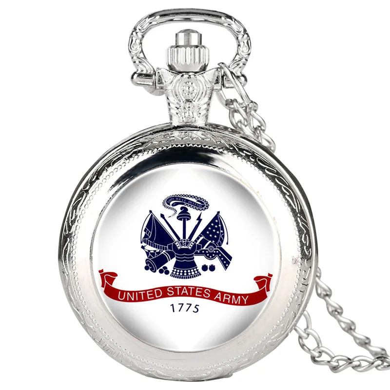 Clock United States Army Fobs Mens Pocket Watch Pattern Arabic Digital Alice in Wonderland Necklace | Наручные часы