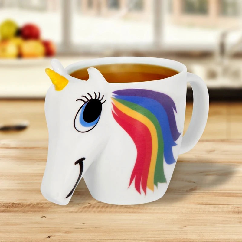 3D новая керамическая кружка с единорогом меняющая цвет оригинальная