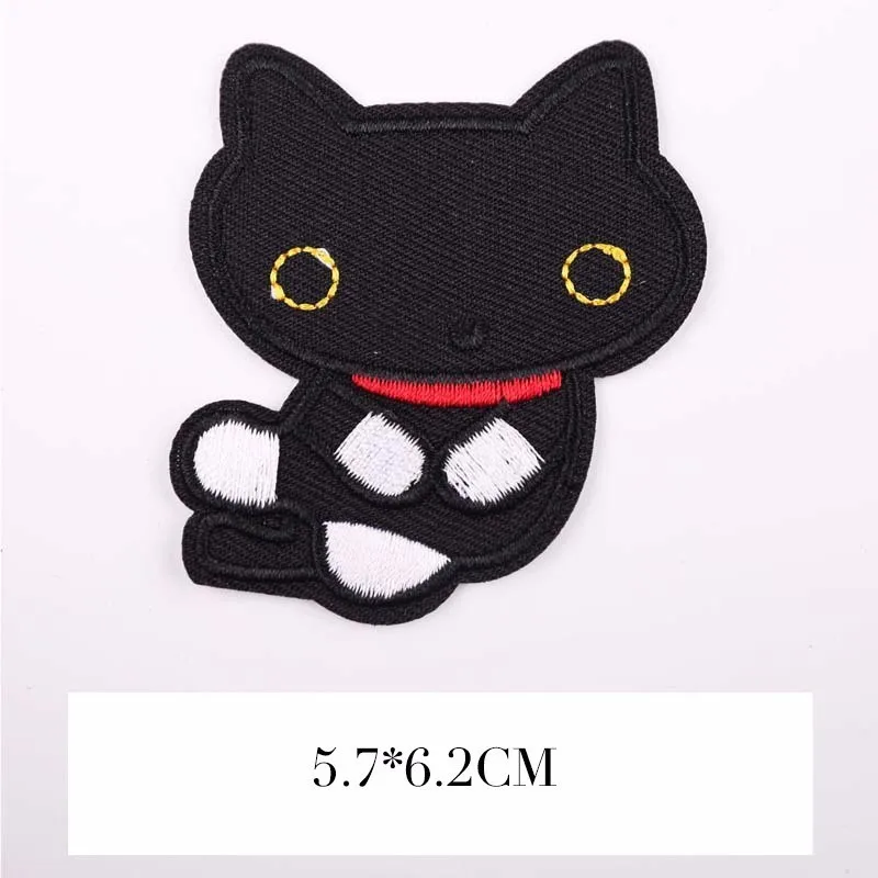 Цветок Кот мультфильм Животные Вышитые нашивки для одежды DIY Полосы Аппликация