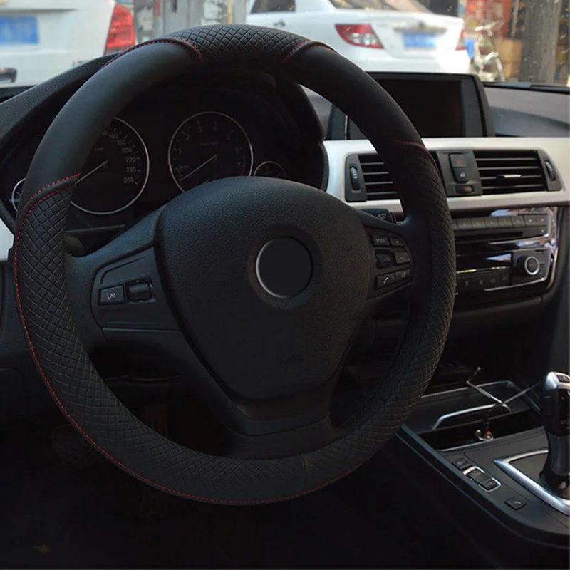 Универсальный 38 см PU кожаный автомобильный чехол для рулевого колеса горячая распродажа