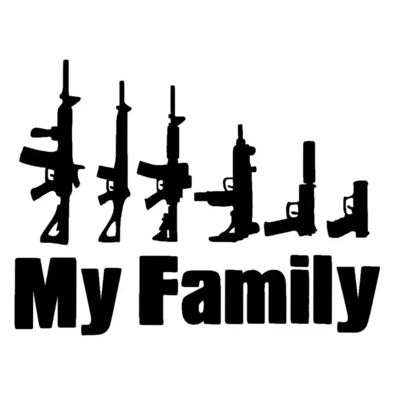 MY FAMILY Words Gun Car Sticker Reflective Window Vinyl Decals | Автомобили и мотоциклы