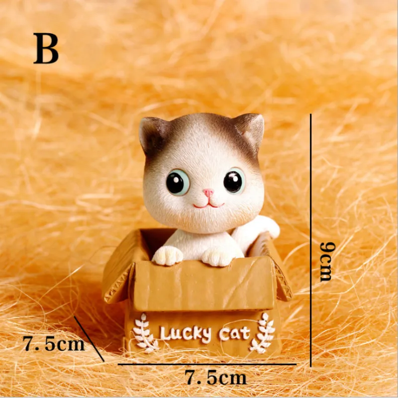

ElimElim Resin Figurines Cat Piggy Bank Money Box Cute Creative Home Decor Kid Gifts