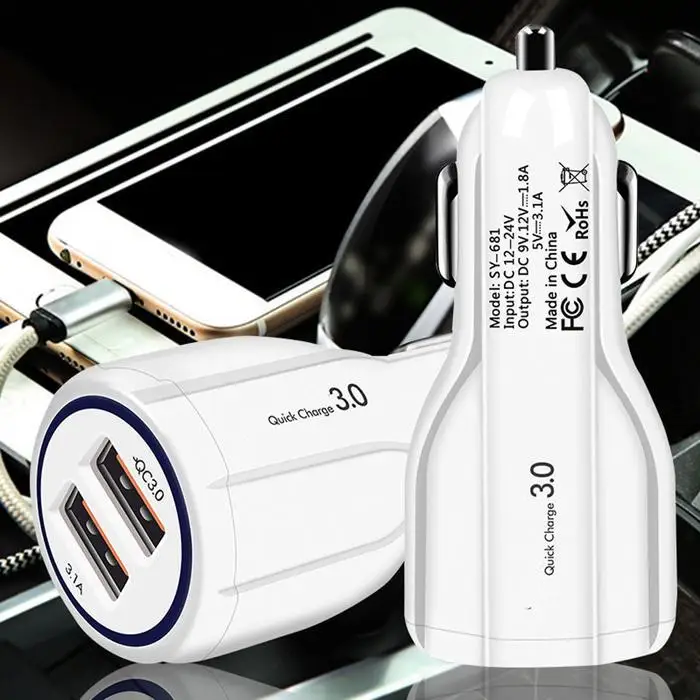 Быстрая зарядка 3 0 двойной USB автомобиль стильный дизайн с отличительным видом.