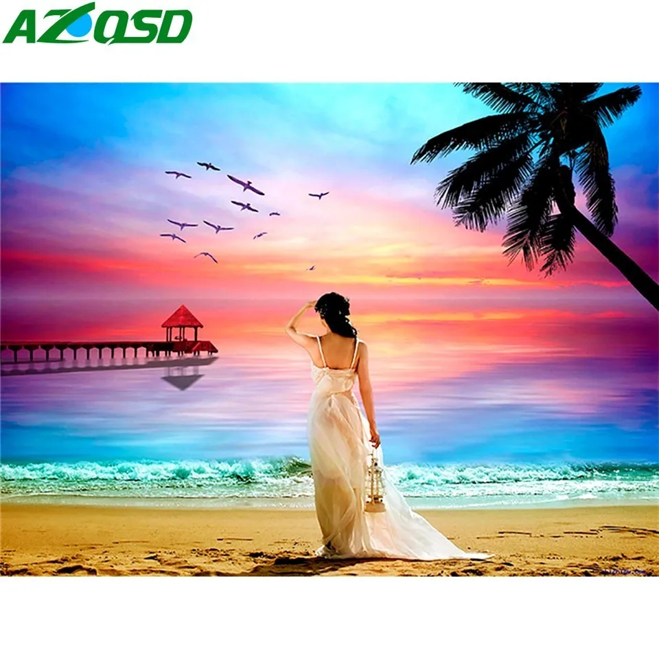 AZQSD полный набор для картин из алмазов продажа морской пейзаж Ручная работа