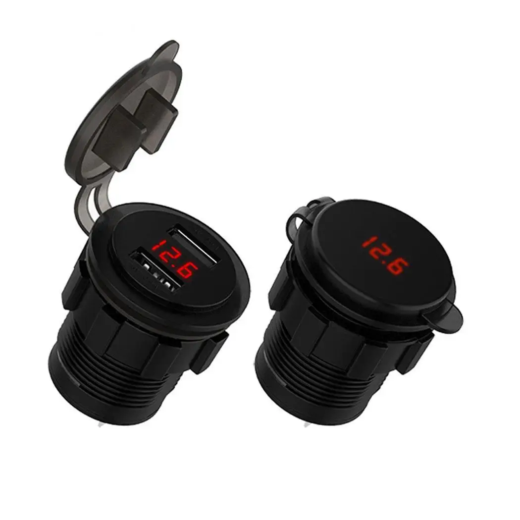 4.8A USB двойное автомобильное зарядное устройство со светодиодным дисплеем общий