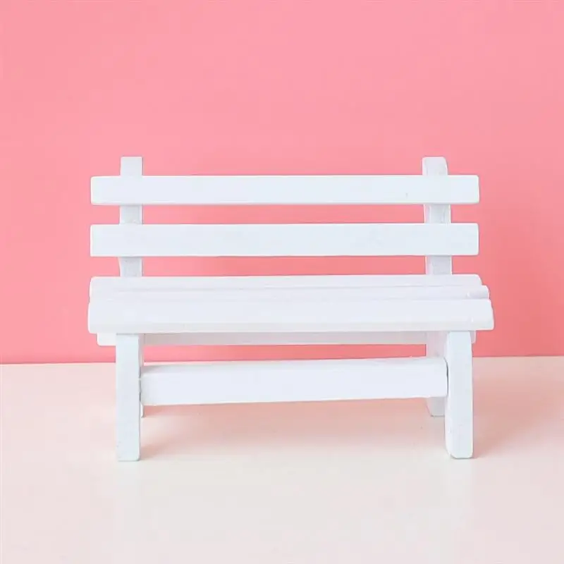 2 шт. белый деревянный микро миниатюрный маленький Пейзаж орнамент двойной стул