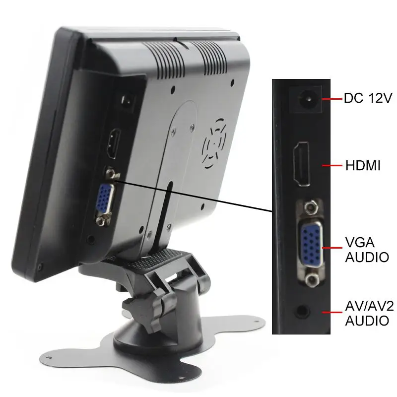 DSstyles портативный мини 7 дюймов HDMI VGA экран дисплея автомобиля заднего вида ТВ/DVD