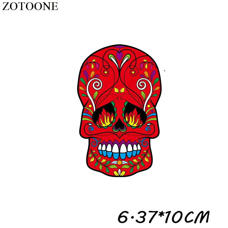 Нашивки ZOTOONE с черепом в стиле Хэллоуин термотрансферные моющиеся аксессуары
