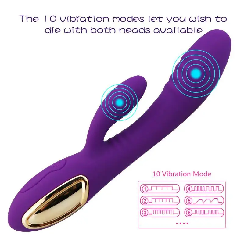 2 Мотор 10 скоростной секс игрушка вибратор мягкий G Spot кролик USB Водонепроницаемый