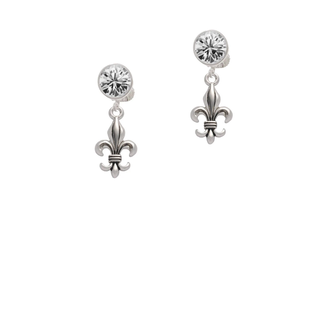 Серьги клипсы с кристаллами Fleur di Lis|Серьги-клипсы| |