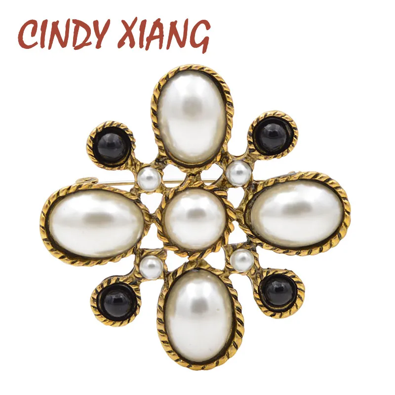 Винтажная женская брошь в виде креста стиле барокко CINDY XIANG яркое украшение с