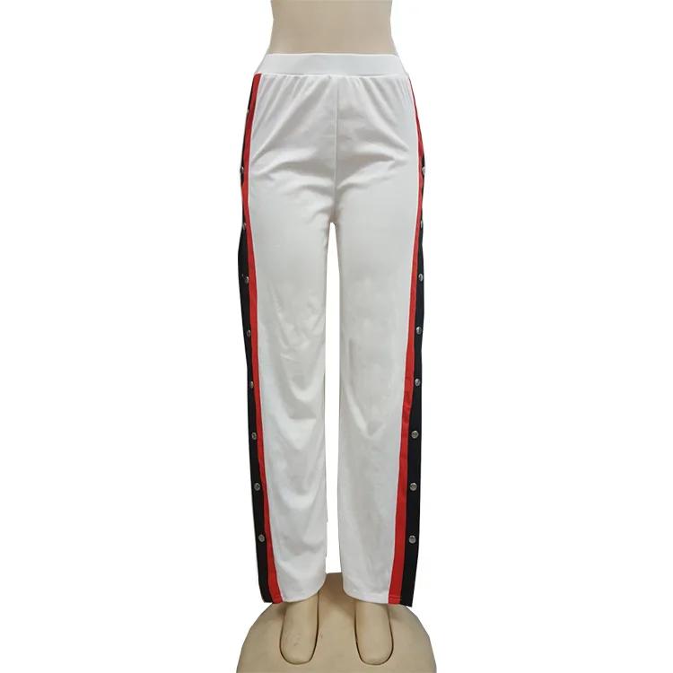 Повседневные летние женские брюки с широкими штанинами высокой талией боковой