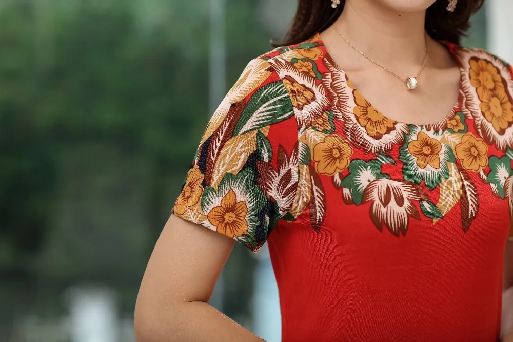 XL-5XL 2019 Sunmmer стильное платье тонкая туника женские Платья с цветочным принтом