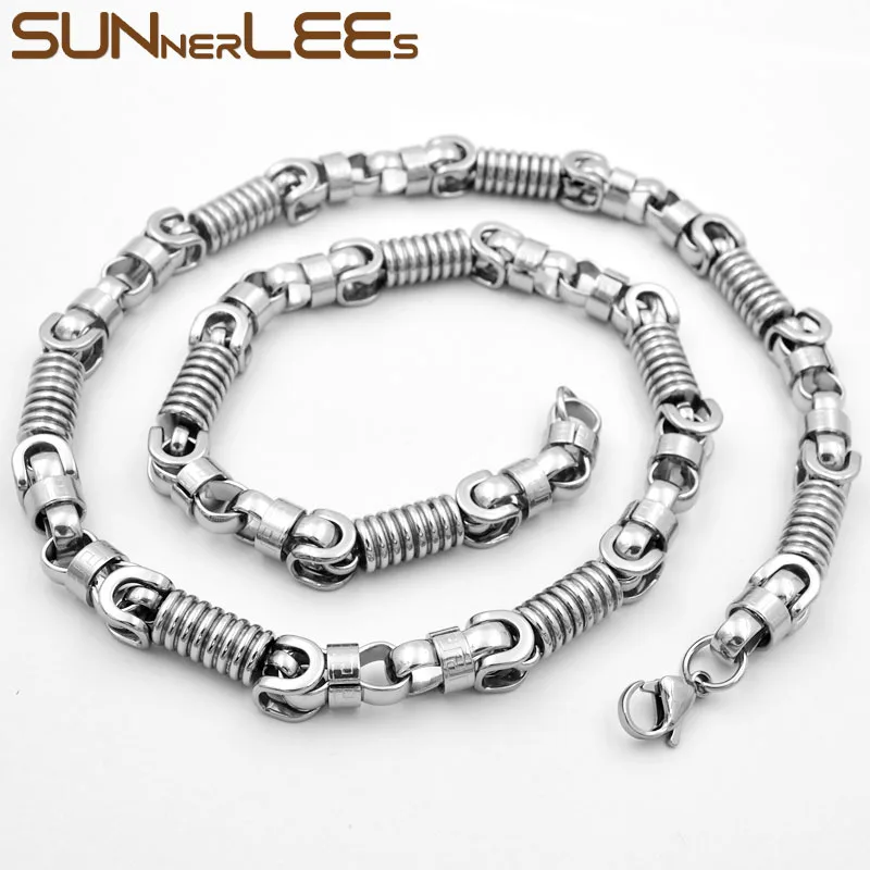 SUNNERLEES 316L ожерелье из нержавеющей стали 8 мм Геометрическая Византийская
