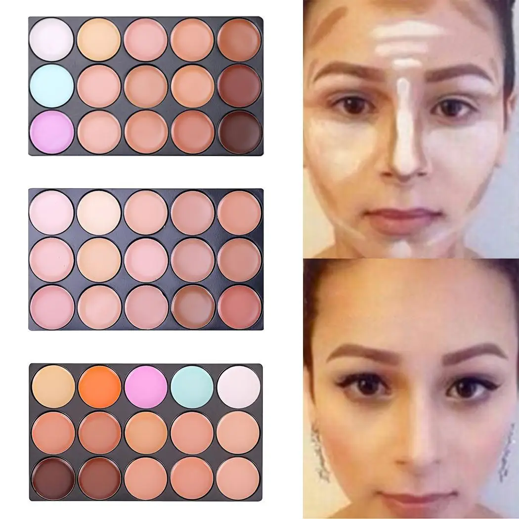 Women Cosmetic Professional Neutral Face Makeup Normal Concealer 3 Colors Palette Cream Black ABS | Красота и здоровье