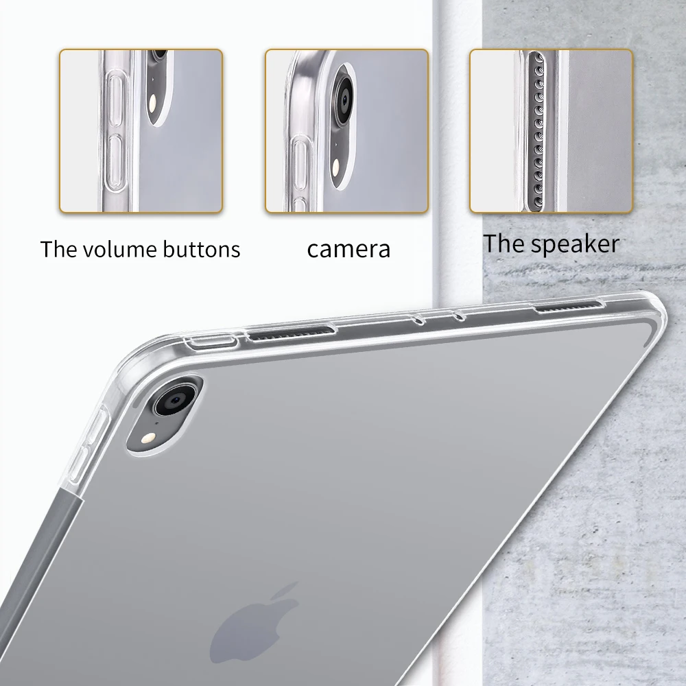 Чехол Redlai для нового iPad Pro 11 дюймов 2018 Прозрачная отделка мягкий ТПУ чехол Ipad |