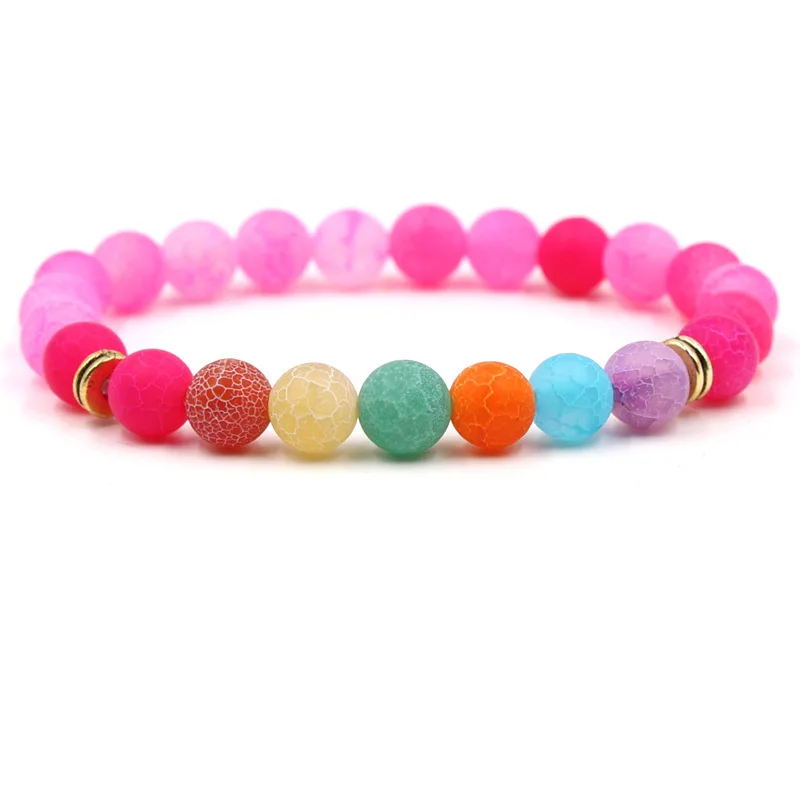 Natural Stone Weathering black Chakras Yoga Elastic Bracelet For Beads Bracelets Women Men Trendy jewelry bijoux femme 2019 | Украшения и