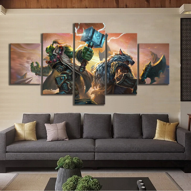 5 шт. видео игры WOW Warcraft DOTA 2 живопись плакат декоративные настенные Арт Комнаты