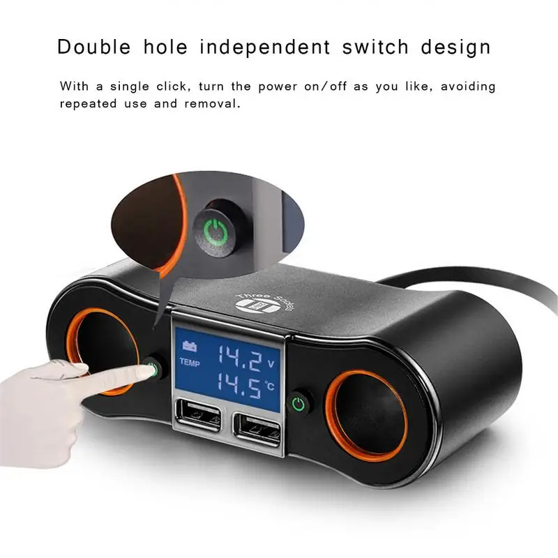 ZNB02 один для двух высокомощных двойных USB цифровой дисплей с линейным