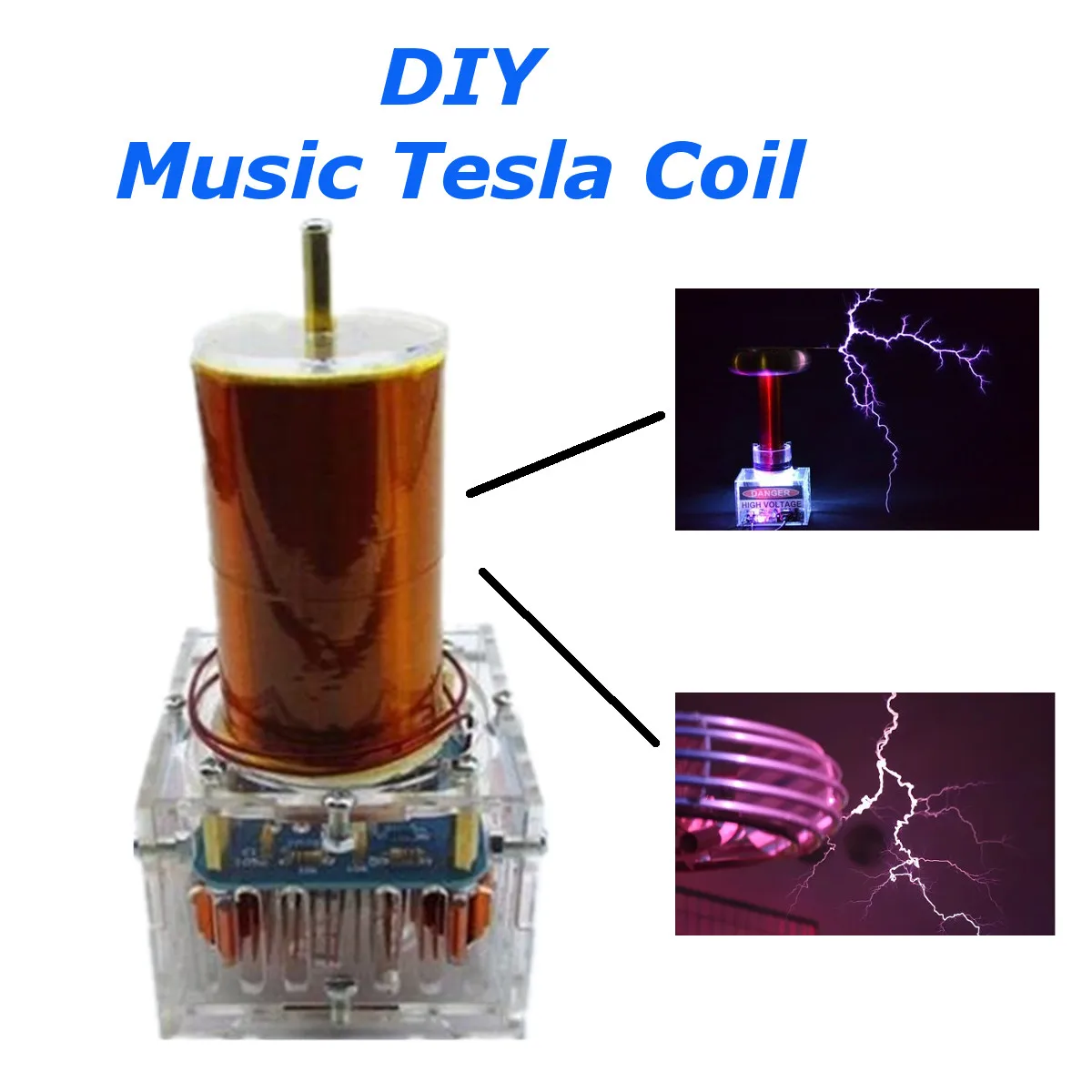 DIY 24 в мини-катушка Tesla мини-музыкальный плазменный динамик с катушкой Тесла
