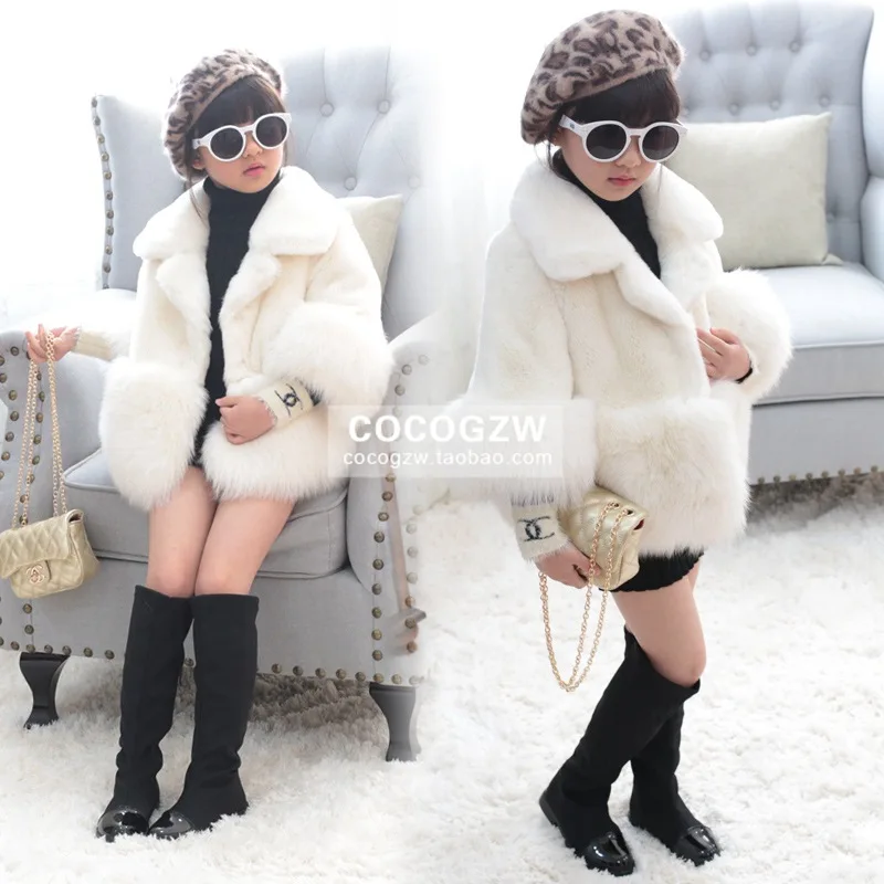 2018 new girls fur coat baby girl thickening faux collar kids toddler winter clothes jacket | Детская одежда и обувь