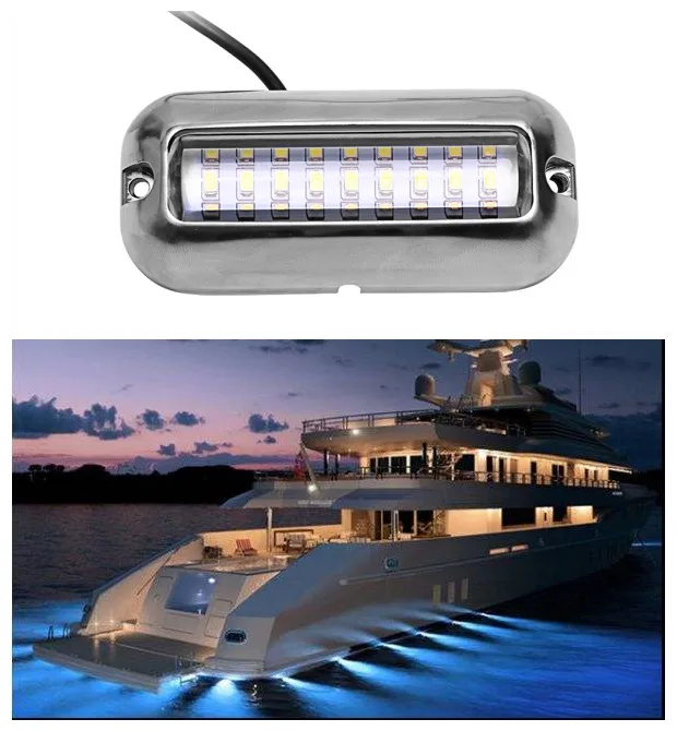 3.5inch Universal White 27 LED Marine Stainless Steel Under Water Pontoon IP68 Waterproof Boat Transom Light 12V DC ARMSKY | Автомобили и