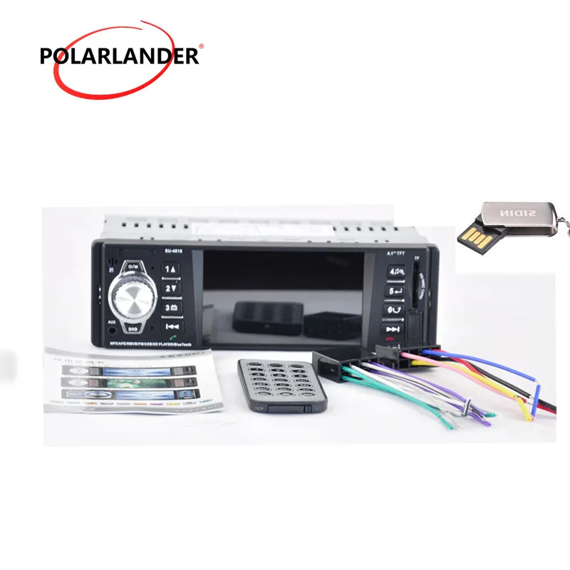 Bluetooth автомобильный аудио стерео MP4 плеер AUX IN Музыка FM/USB/SD 1 Din/пульт