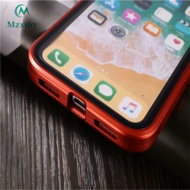 9H закаленное стекло Передний + задний двухсторонний Магнитный чехол для iphone 6 7 8