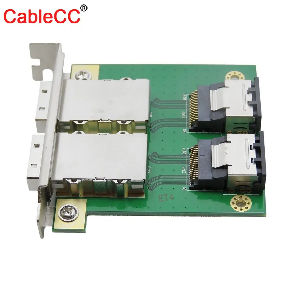 Двойной порт Cablecc внутренний Mini SAS 4i внешний 4x SFF-8087 PCI Card с монтажной пластиной |