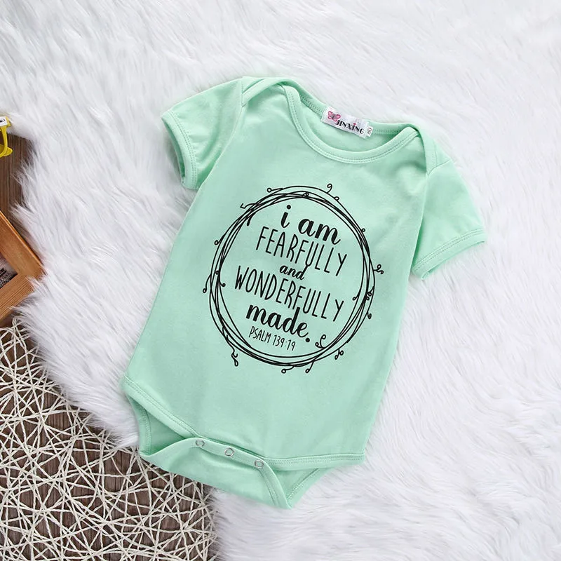 Musim Panas Yang Baru Lahir Bayi Anak Laki-laki Anak Perempuan Baju Huruf Jumpsuit Pakaian Pakaian Baju Bayi Katun Lengan Pendek Leher O