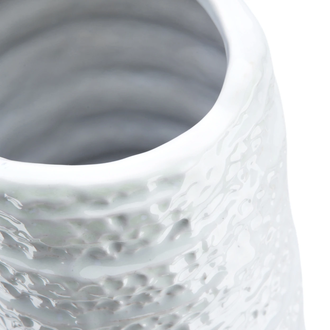 Отличная маленькая белая ребристая керамическая ваза|Вазы| |