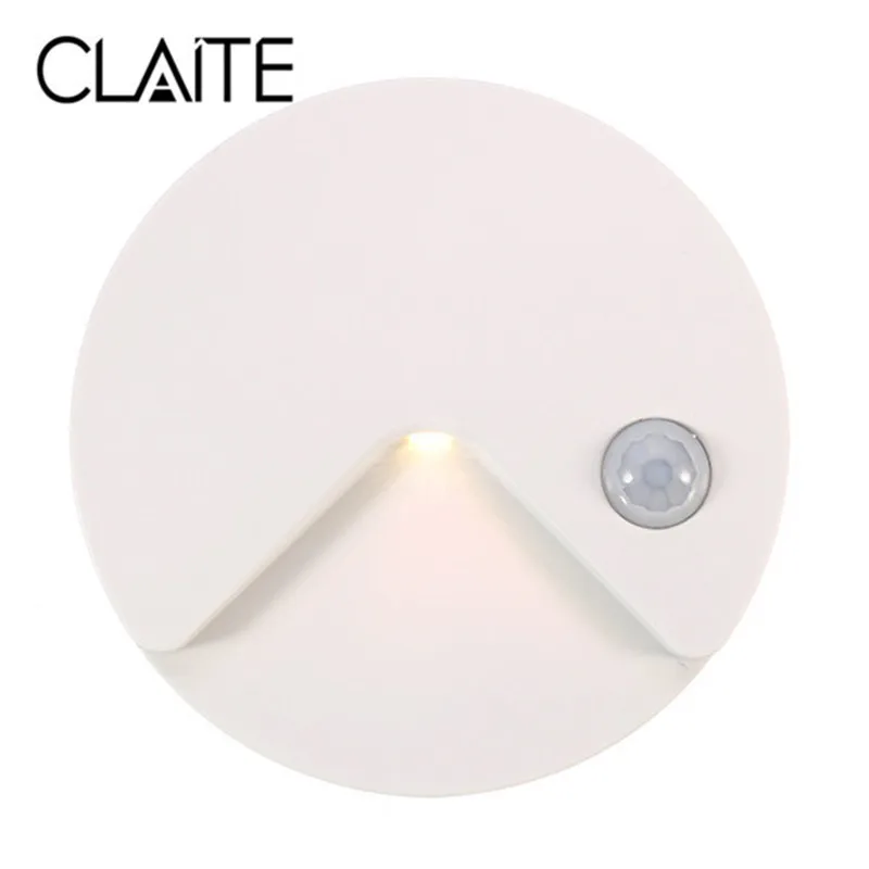 CLAITE USB Перезаряжаемый PIR датчик движения светодиодный ночник настенный