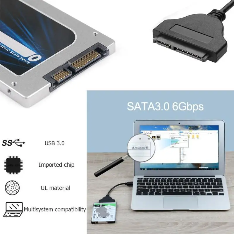 Высокоскоростной адаптер USB 3 0 на SATA 6 Гбит/с поддержка 2 5 дюймового внешнего SSD HDD
