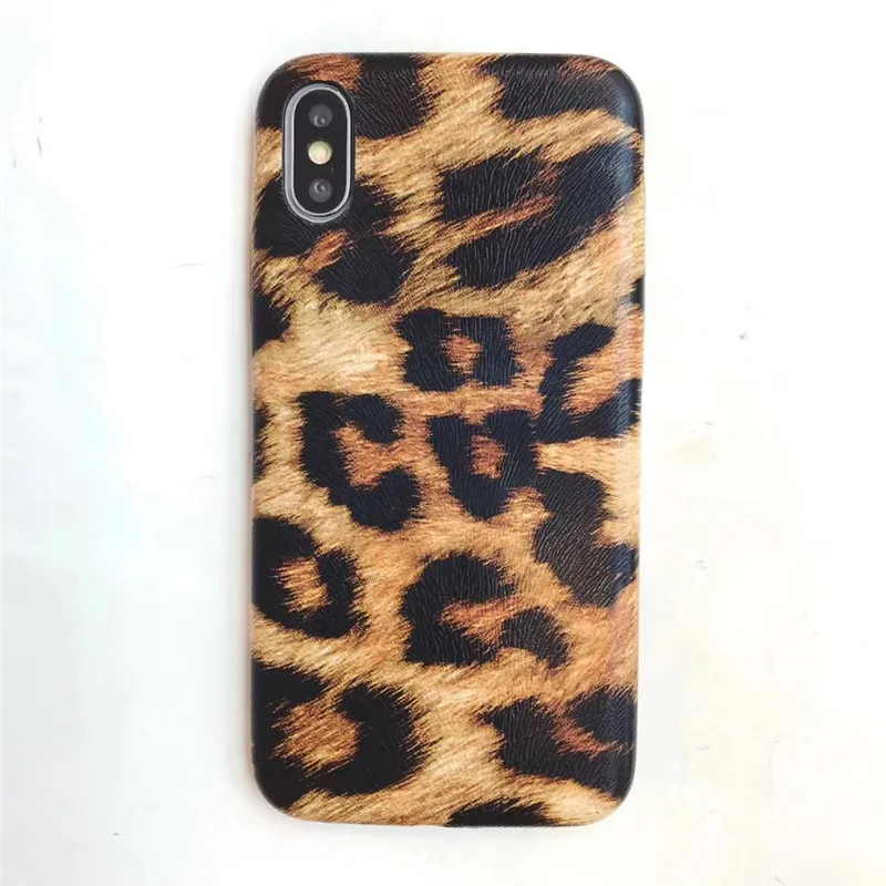 Ретро леопардовый чехол для телефона из искусственной кожи iPhone XSMAX X/XR/6/6 S/7/8 Plus