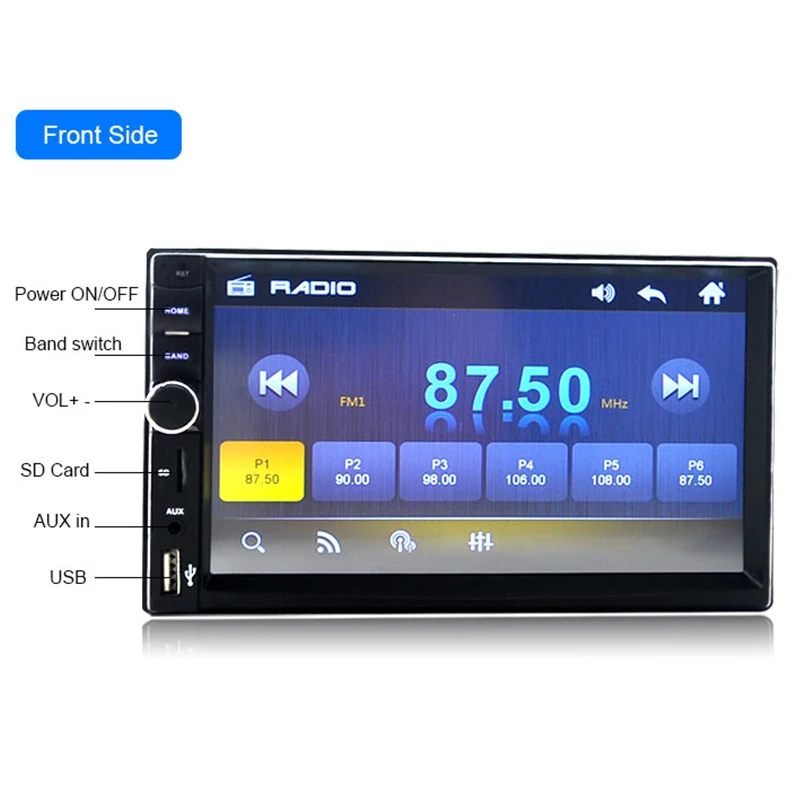 7 дюймов HD 2DIN Bluetooth Авторадио Стерео автомобильное радио MP3 MP5 плеер FM/USB/AUX +