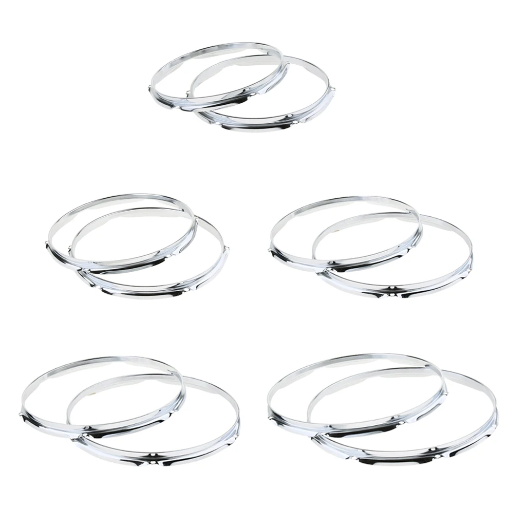 

Tooyful 1 Pair Iron Tom Drum Die Cast Hoop Rim Rings Silver for Drum-player Percussion Instrument Accessory