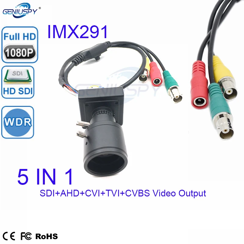 1080P 1/3 Sony IMX291 Sensor WDR HD SDI + AHD TVI CVI CVBS CCTV Security Camera OSD Menu 2 8 12 мм варифокальный