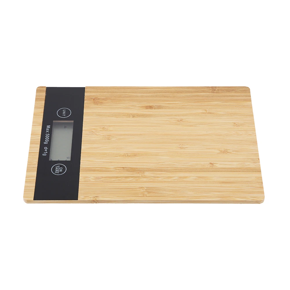 Bamboo LED Display Electric Kitchen Scale Weighing Food Diet Postal Balance Measuring Tool Electronic Scales | Бытовая техника