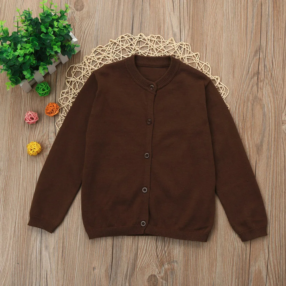 2019 Детские свитера для маленьких мальчиков одежда девочек вязаный Однотонный
