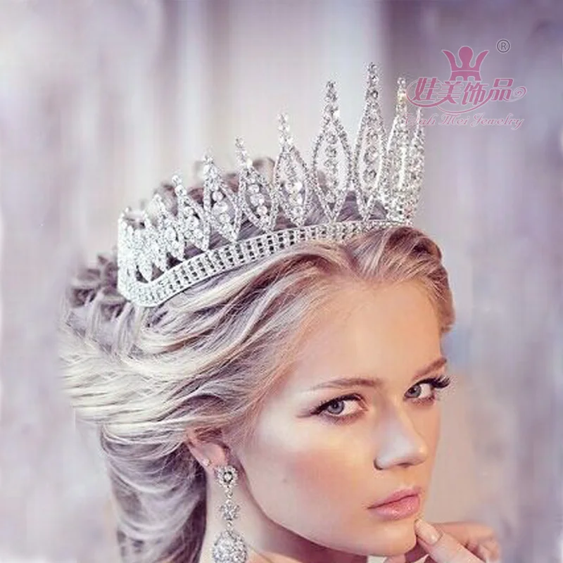 Корона диадемы мисс конкурс Queen Hair Auatrian Стразы с украшением в виде кристаллов