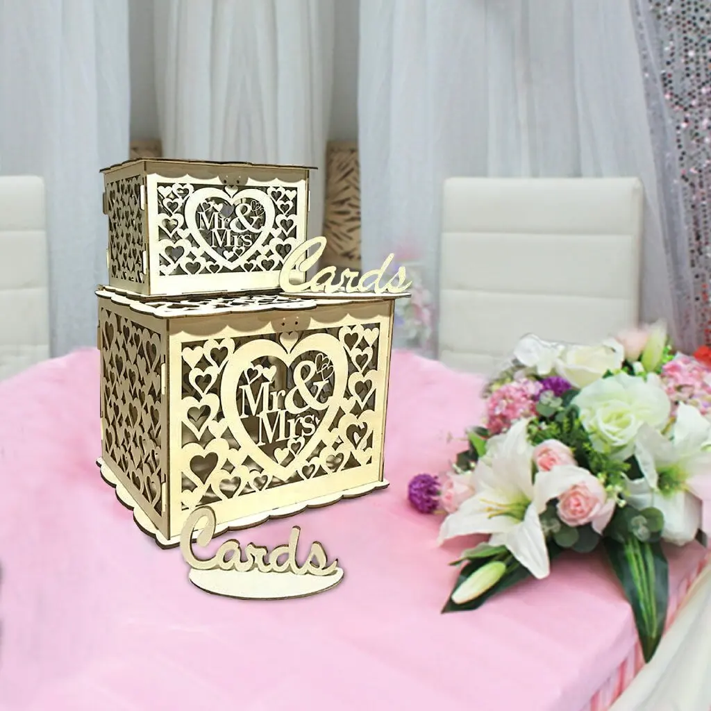 Новинка Деревянная Карта Mr & Mrs сделай сам Свадебная подарочная денежная коробка