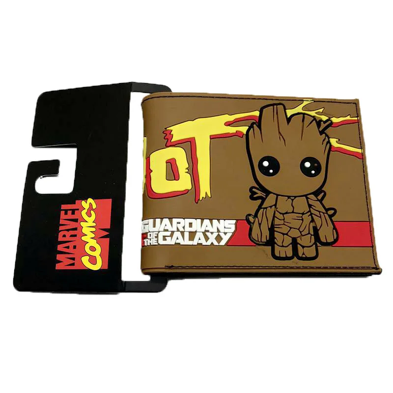Новый Comics Groot двойные бумажники кошелек хранители Галактики держатель для карт