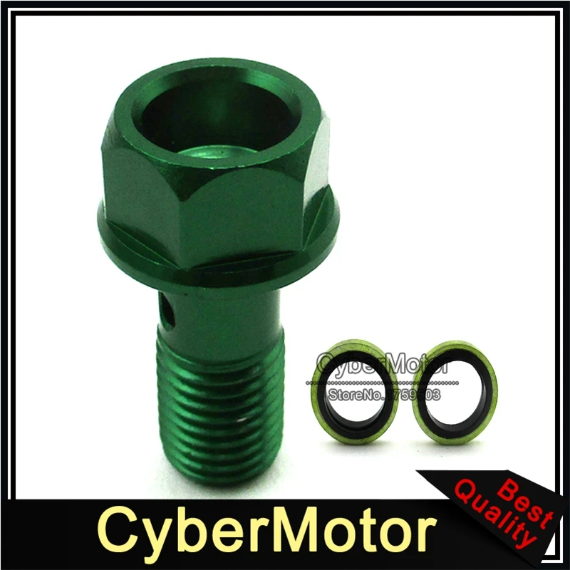 Green M10x1.25 Banjo Bolt Screw For Moped Scooter Pit Dirt Bike ATV Quad Go Kart Motorcycle Hydraulic Brake Oil Cooler | Автомобили и