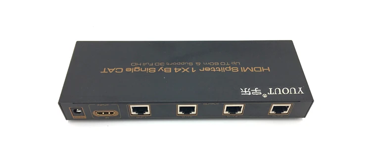 Бесплатная доставка 1 шт./лот HDMI разветвитель 1x4 от CAT6/7 60 м удлинитель передатчик 4