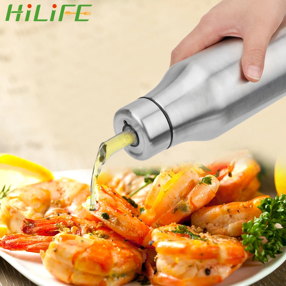 

HILIFE Oil Dispenser 750ML Leak Proof kitchen Supplies Oil Can Soy Sauce Olive Oil bottle Gravy Boat Stainless Steel Durable