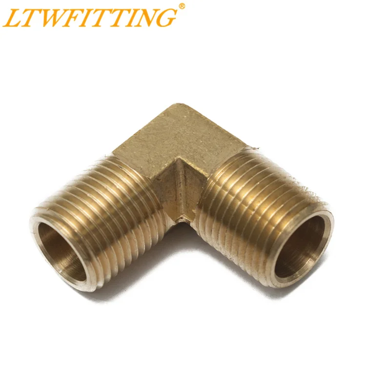 

LTWFITTING Brass Pipe Male 90 Deg Elbow Fitting 1/2" NPT Water Fuel