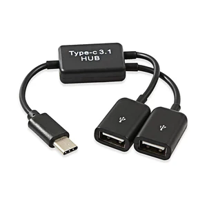 Переходник Micro USBType-C на 2 порта OTG, разветвитель Y, переходник Micro-USB Type-C для планшетов, Android, мыши, клавиатуры