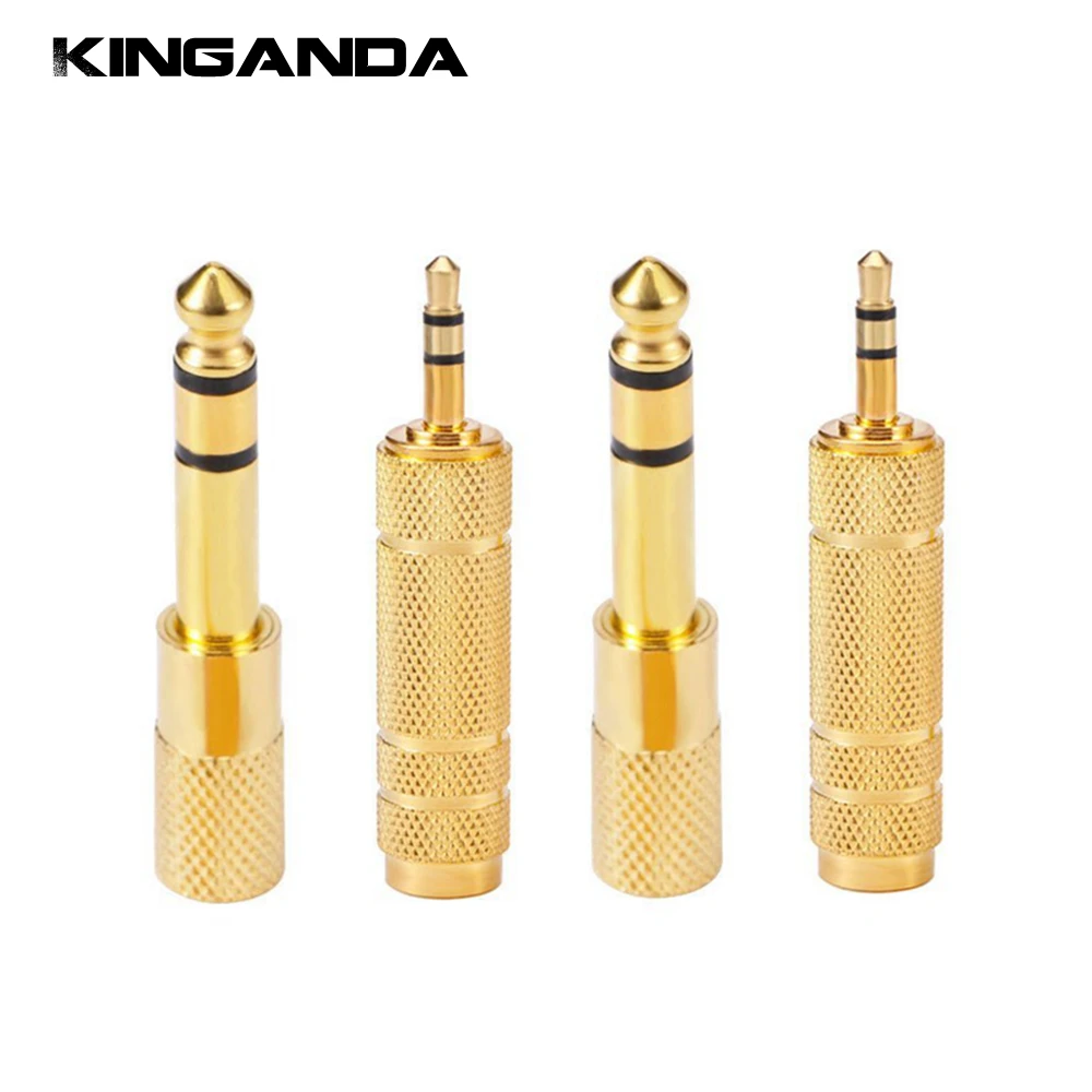 

4pcs 3.5mm to 6.5mm 6.35mm Male to Feamle Audio Adapter 6.5 6.35 Plug 3.5 Jack Stereo AUX Converter for Speaker Mobile Phone